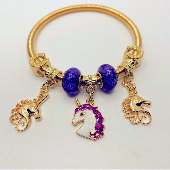 Bracelet golden Unicorns and lucky horse shoes! - Picture 5 of 9